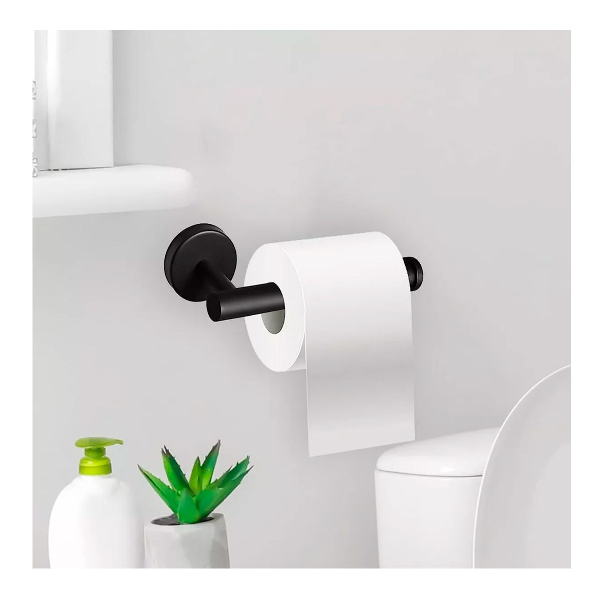 GENERICO - Portarrollo De Papel Higiénico De Acero Inoxidable Negro