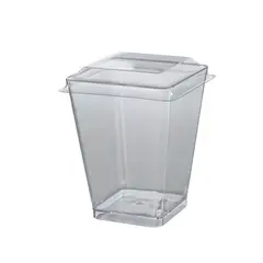 GENERICO - Vaso O Pote Con Tapa 140 Ml 5oz Acrílico Postre X 50 Un