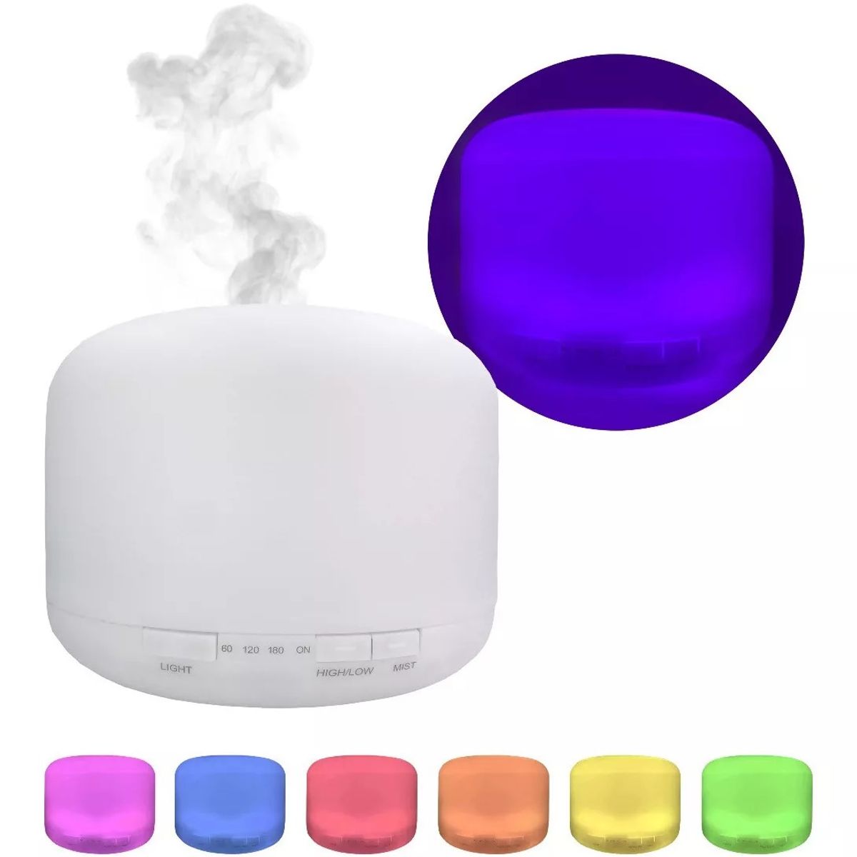 GENERICO - Humidificador Purificador De Aire Lampara Luz Led 7 Colores.