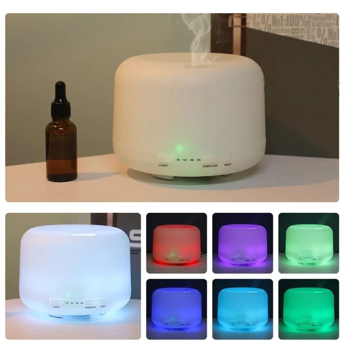 GENERICO - Humidificador Purificador De Aire Lampara Luz Led 7 Colores.