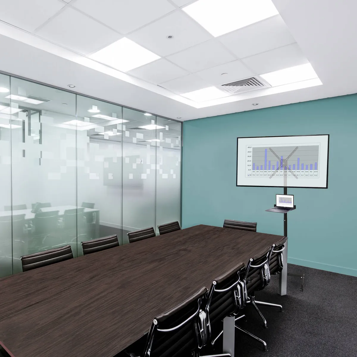 BRASFORMA - Rack Pedestal TV 10 A 48 - 25kg - Inclinable CRuedas