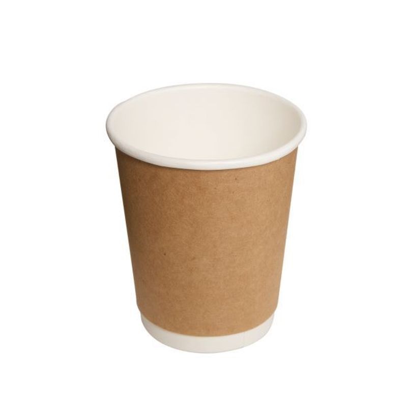 GENERICO - Vaso Doble Capa Kraft 8 Onzas Pack 100 Unidades