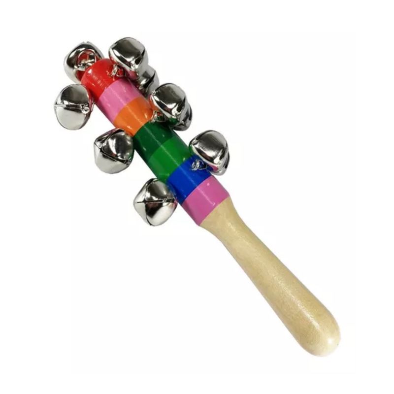 GENERICO - Cascabel Sonajero De Madera Arcoiris Para Niños