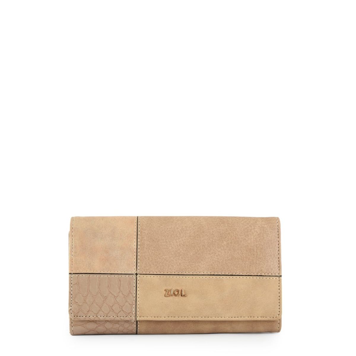 ZIOL - Chequera con flap grande croix taupe