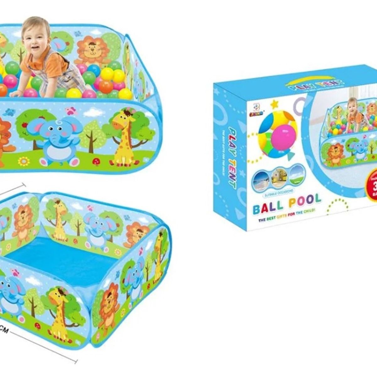 GENERICO - PISCINA DE PELOTAS  PLEGABLE 72 X 29 X 72  + 30 PELOTITAS