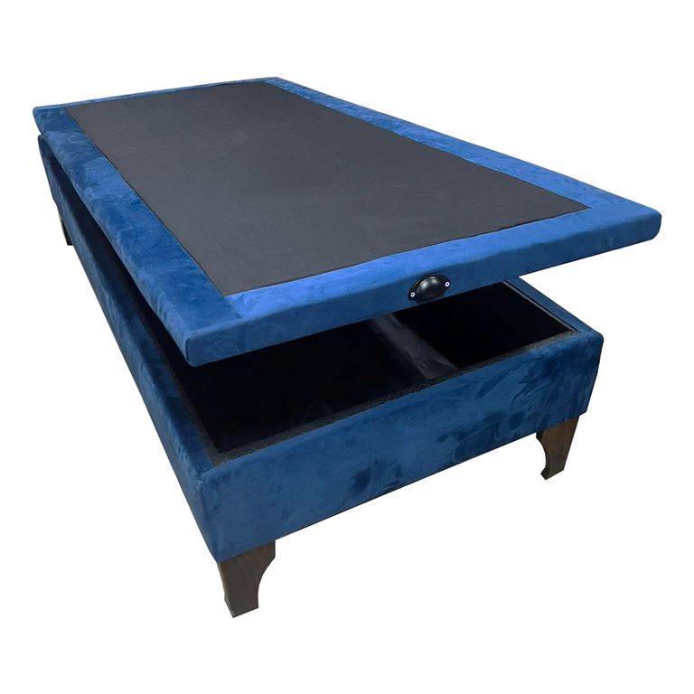 Base HVM Baul 1.5 P Azul Felpa Pmadera