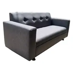 MUEBLES HVM - Sofa 3 Cuerpos Alonso Gris Lino Pmetal