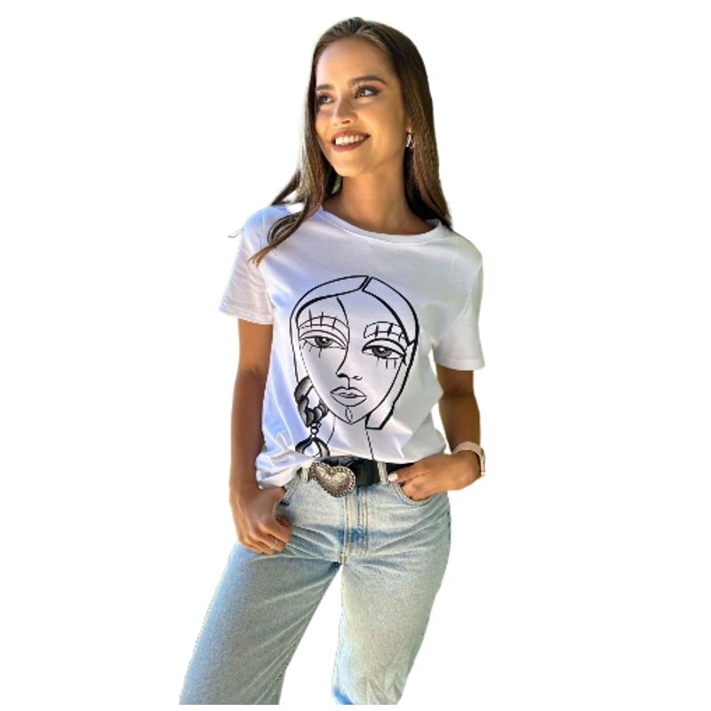 TIKVA - Polera Básica Face Art