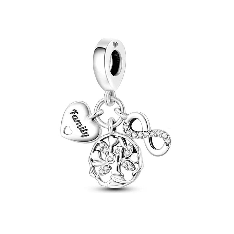 SILVER HEART - Charm Triple Familia Eterna en Plata Fina 925 SILVER HEART