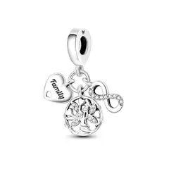 SILVER HEART - Charm Triple Familia Eterna en Plata Fina 925