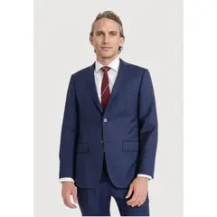 TRIAL - Chaqueta Hombre Formal Lana S100'S Liso Slim Mix&Color Azul