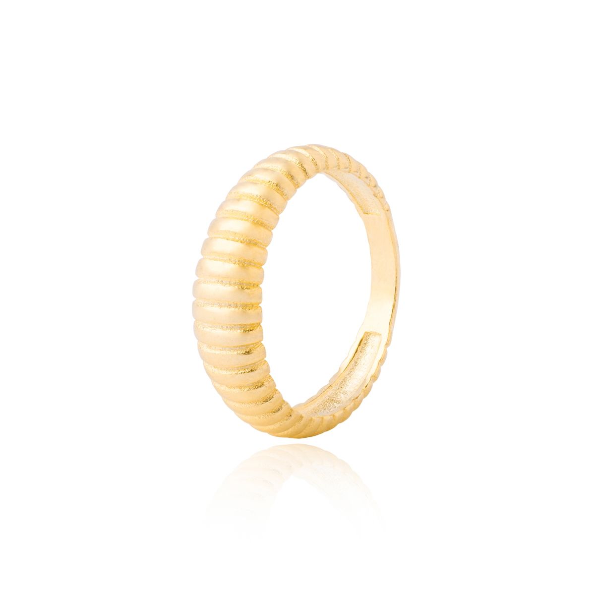 JB JOYAS BARON - Anillo de Plata Esterlina 925 Relieve Revestido en Oro 18kt