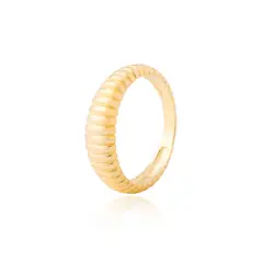 JB JOYAS BARON - Anillo de Plata Esterlina 925 Relieve Revestido en Oro 18kt