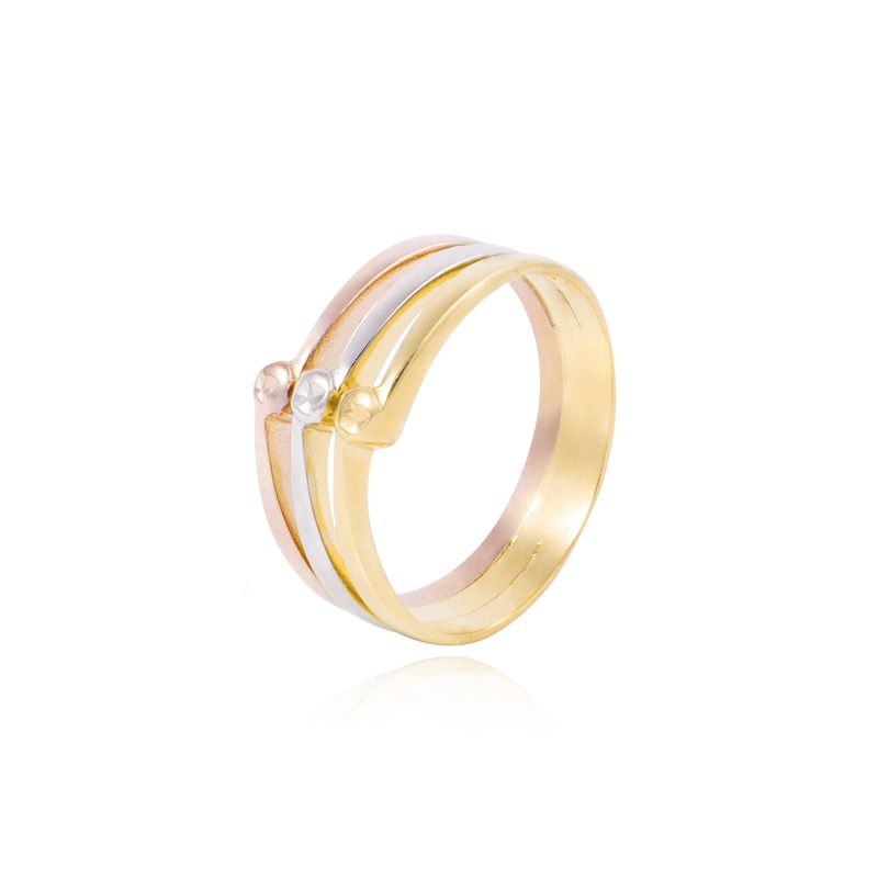 JB JOYAS BARON - Anillo Oro 18 Kt Modelo Tricolor