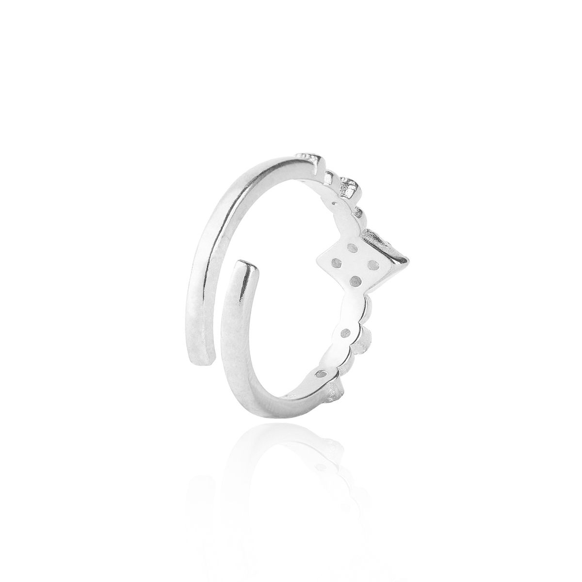 JB JOYAS BARON - Anillo de Plata Esterlina 925 Rombo Circon Ajustable