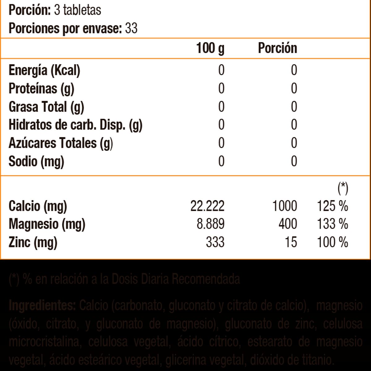 SOLGAR - Calcio + Magnesio + Zinc (100 tabs)