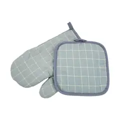HOMEWELL - Set Guantes y Toma Olla Azul