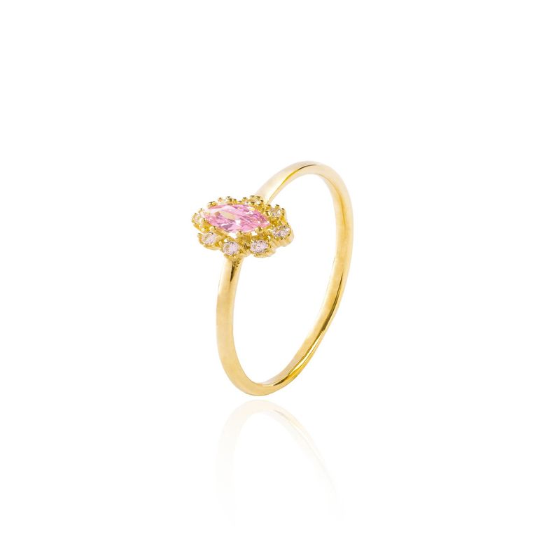 JB JOYAS BARON - Anillo Compromiso Oro Amarillo 18kt Central Rosa de Francia