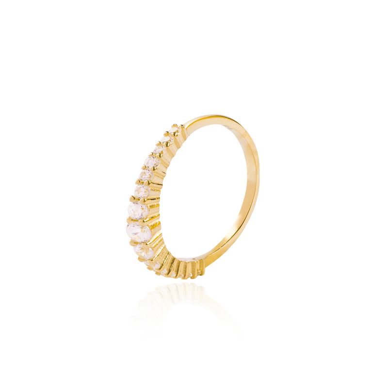 JB JOYAS BARON - Anillo Compromiso de Oro 18Kt Media Corona Circonita