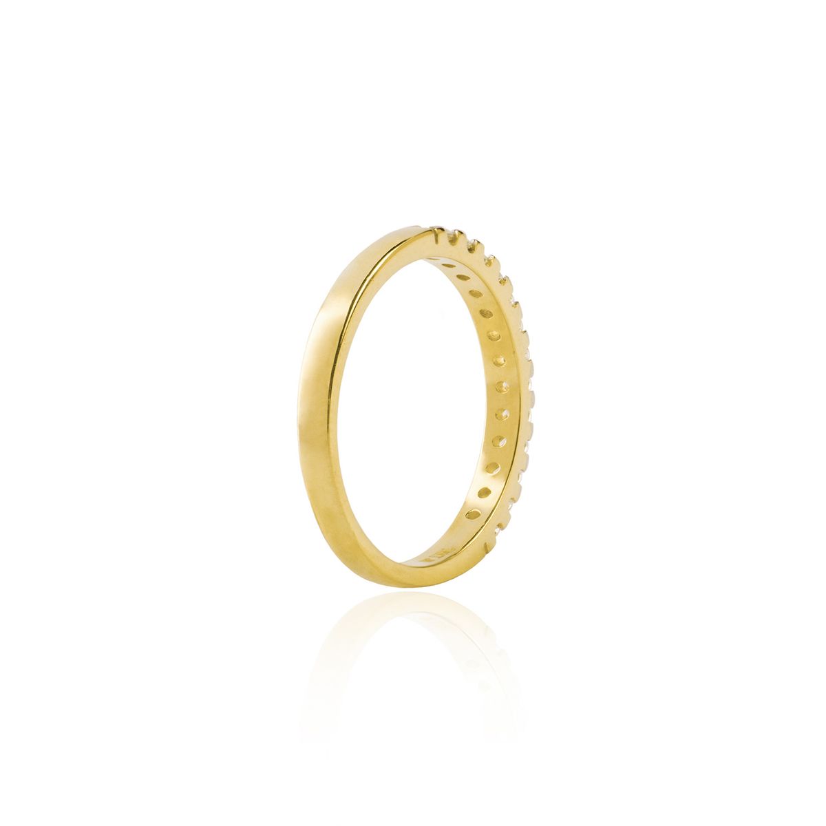 JB JOYAS BARON - Anillo Compromiso de Oro 18Kt Medio Cintillo Circones