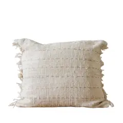 AMOBLE - Cojin Almara Natural Con Flecos Amoblé