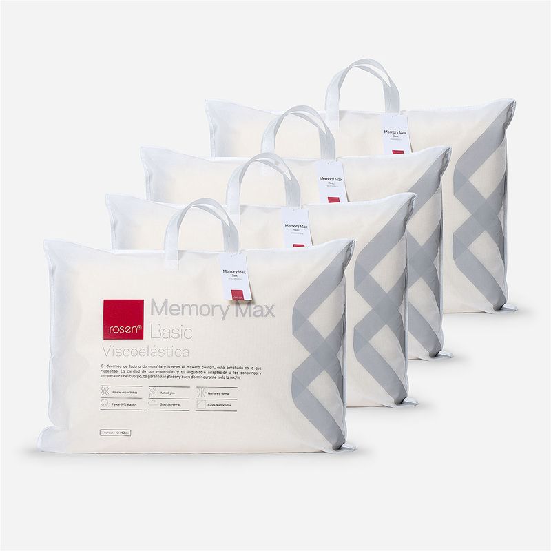 ROSEN - Set 4 Almohadas Rosen Memory Max Basic Americana 42x62 cm