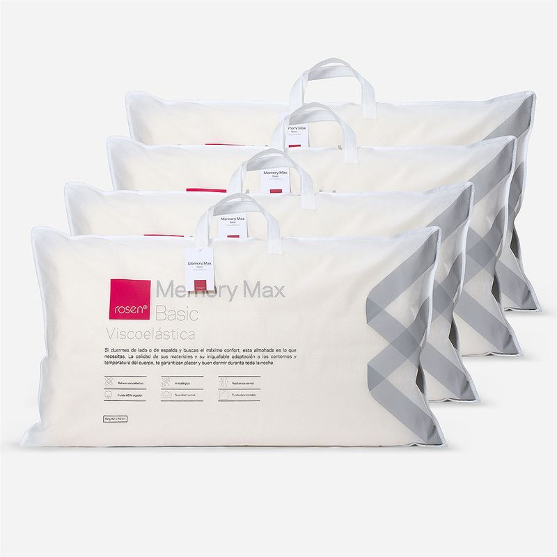ROSEN - Set 4 Almohadas Rosen Memory Max Basic King 42x80cm