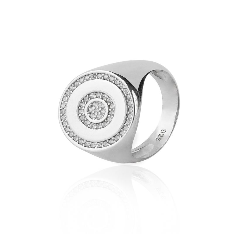 JB JOYAS BARON - Anillo de Plata Esterlina 925 Circon Central