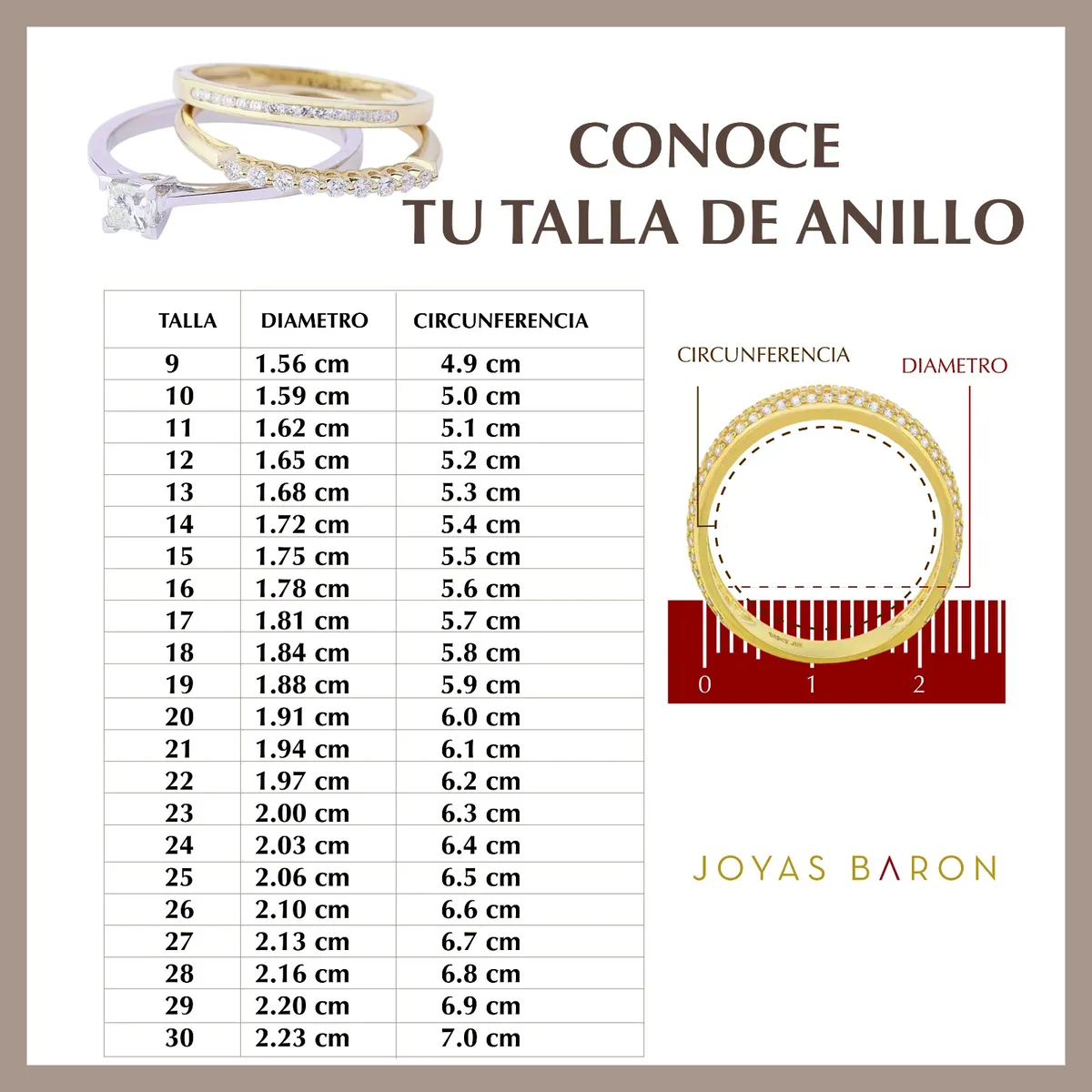 JB JOYAS BARON - Anillo de oro 18kt Circón 1/2 Mex Cruzado