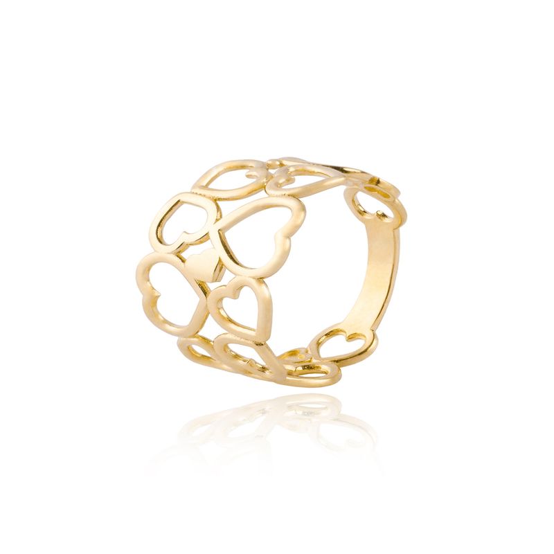 JB JOYAS BARON - Anillo de Oro 18kt Red de Corazones