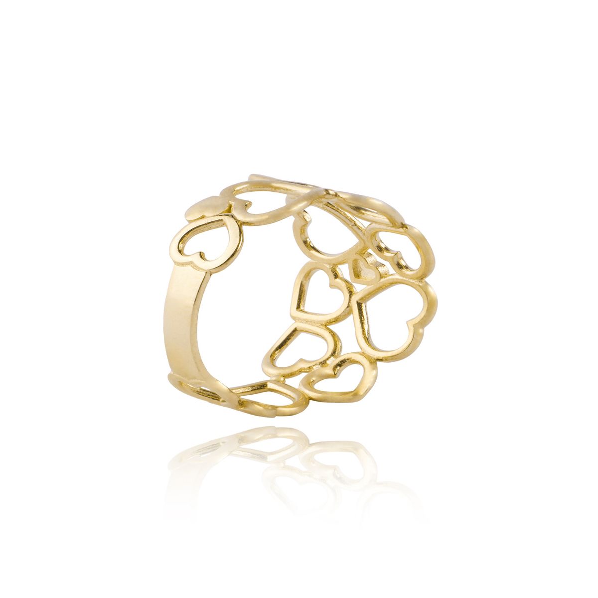 JB JOYAS BARON - Anillo de Oro 18kt Red de Corazones