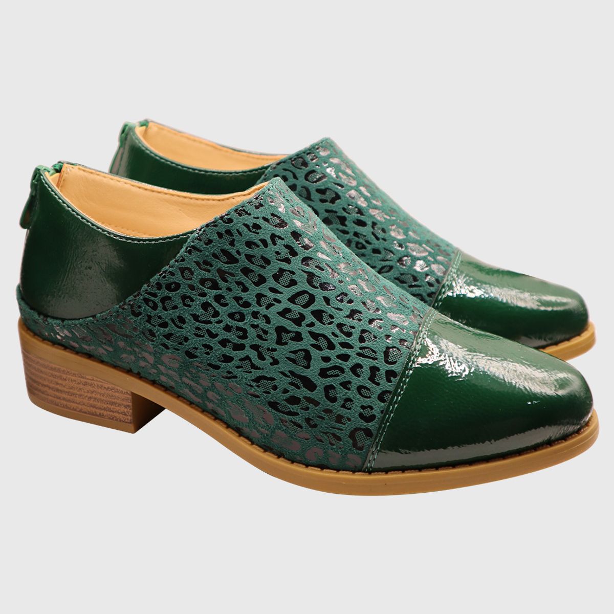 DINASTELLA - Mocasin animal print Verde