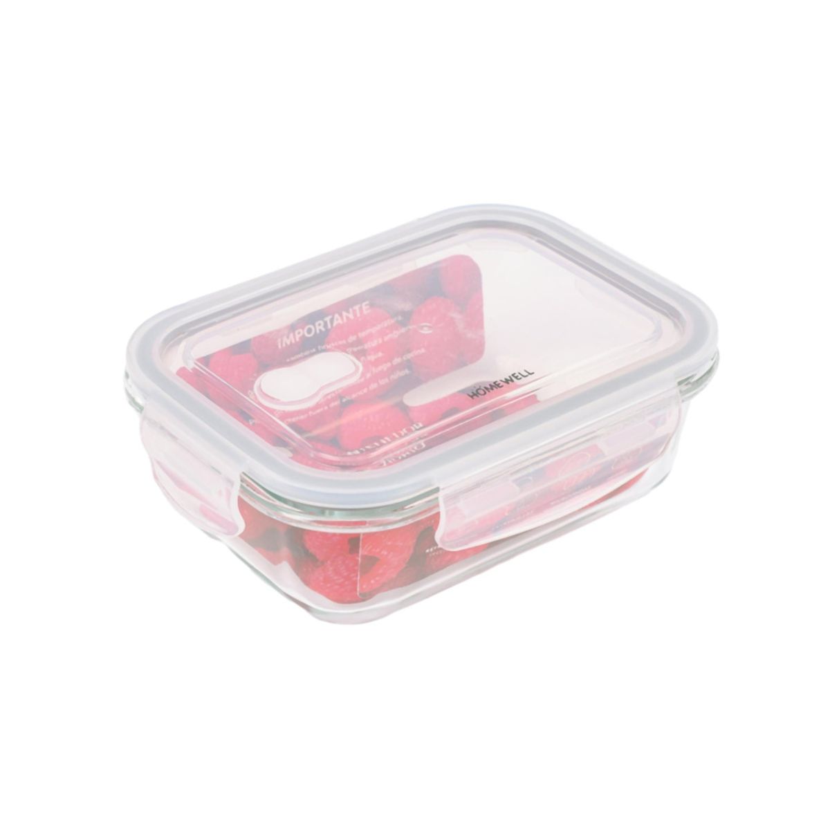 HOMEWELL - Contenedor Hermetico Vidrio Rectangular 680ml HOMEWELL