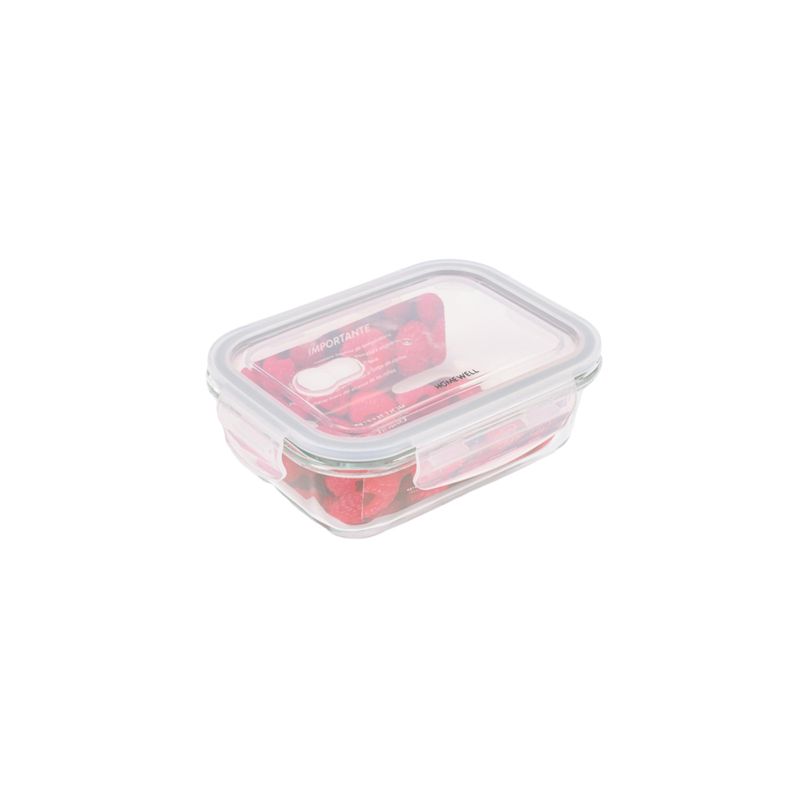 HOMEWELL - Contenedor Hermetico Vidrio Rectangular 680ml HOMEWELL