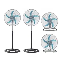 OEM - Set de 2 Ventilador de Pedestal de 18 pulgadas con 2 en 1 con base