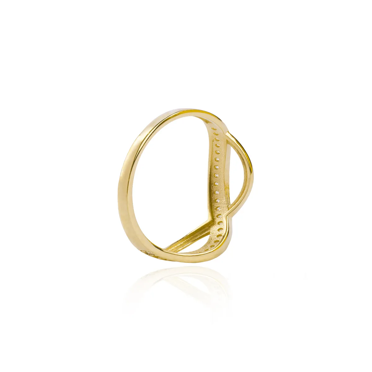 JB JOYAS BARON - Anillo de Oro 18kt Circon Ondas