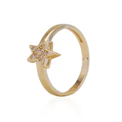 JB JOYAS BARON - Anillo de Oro 18kt Estrella Circon