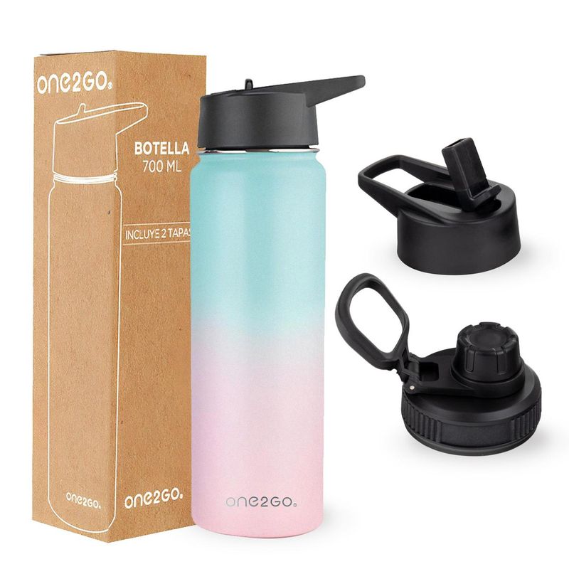 ONE2GO - Botella Termica Agua Acero Inox700ml - Rosa