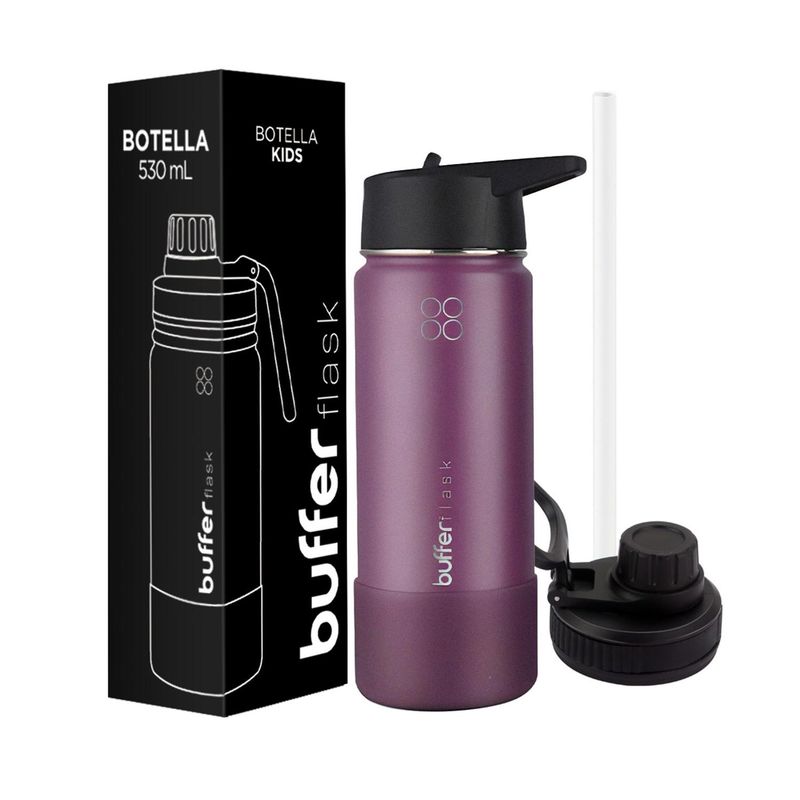 BUFFER FLASK - Termo Botella Agua Niños Buffer Inoxidable - Violeta