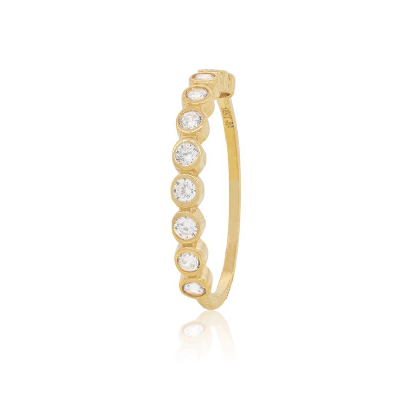 JB JOYAS BARON - Anillo Compromiso de Oro 18Kt Puntos de Luz Circon