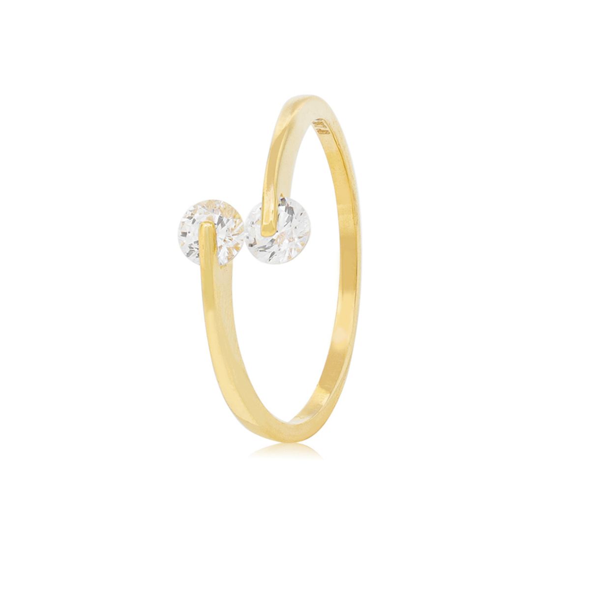 JB JOYAS BARON - Anillo de Oro 18kt Circon Tu y Yo