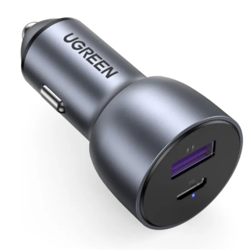 UGREEN - Cargador Automóvil 1USB-C  1USB-A Carga rápida 425W MAX ALUMINIO
