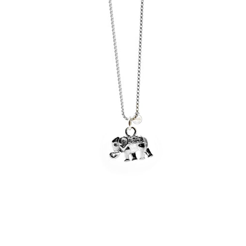 JOYAS MYTOKE - Colgante Dije Elefante Mas Cadena Plata Fina 925