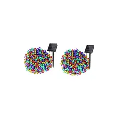 GENERICO - Pack X2 Luces Solares Navidad Guirnalda 10 Metros 100 Led Multicolor