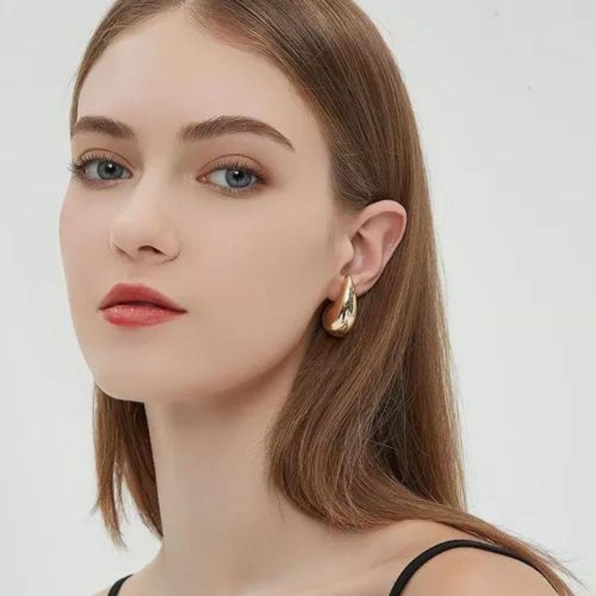 GENERICO - Aros Aretes Estilo Bottega Mujer Gota De Agua Tik Tok