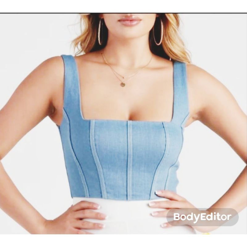 LUNA - Crop Top Denim Mujer
