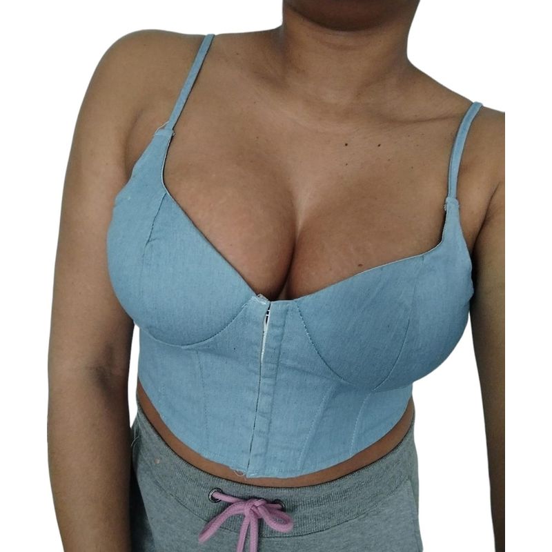 LUNA - Crop Top Denim Mujer