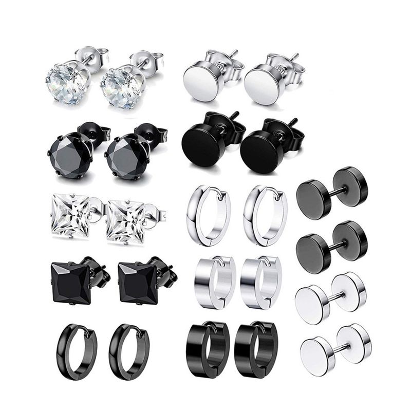 ZG JOYAS - Pack 12 Pares Aros Pendientes Unisex Piercing Oreja