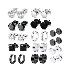 ZG JOYAS - Pack 12 Pares Aros Pendientes Unisex Piercing Oreja