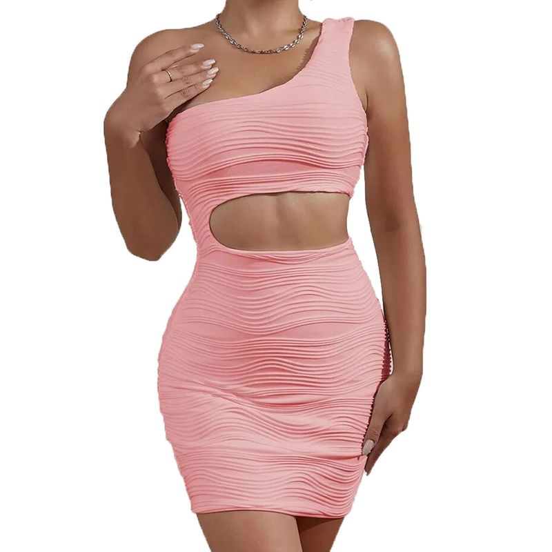EVERSO - Vestidos Ajustado Sexy Plisado Adelgazantes Para Mujer.-